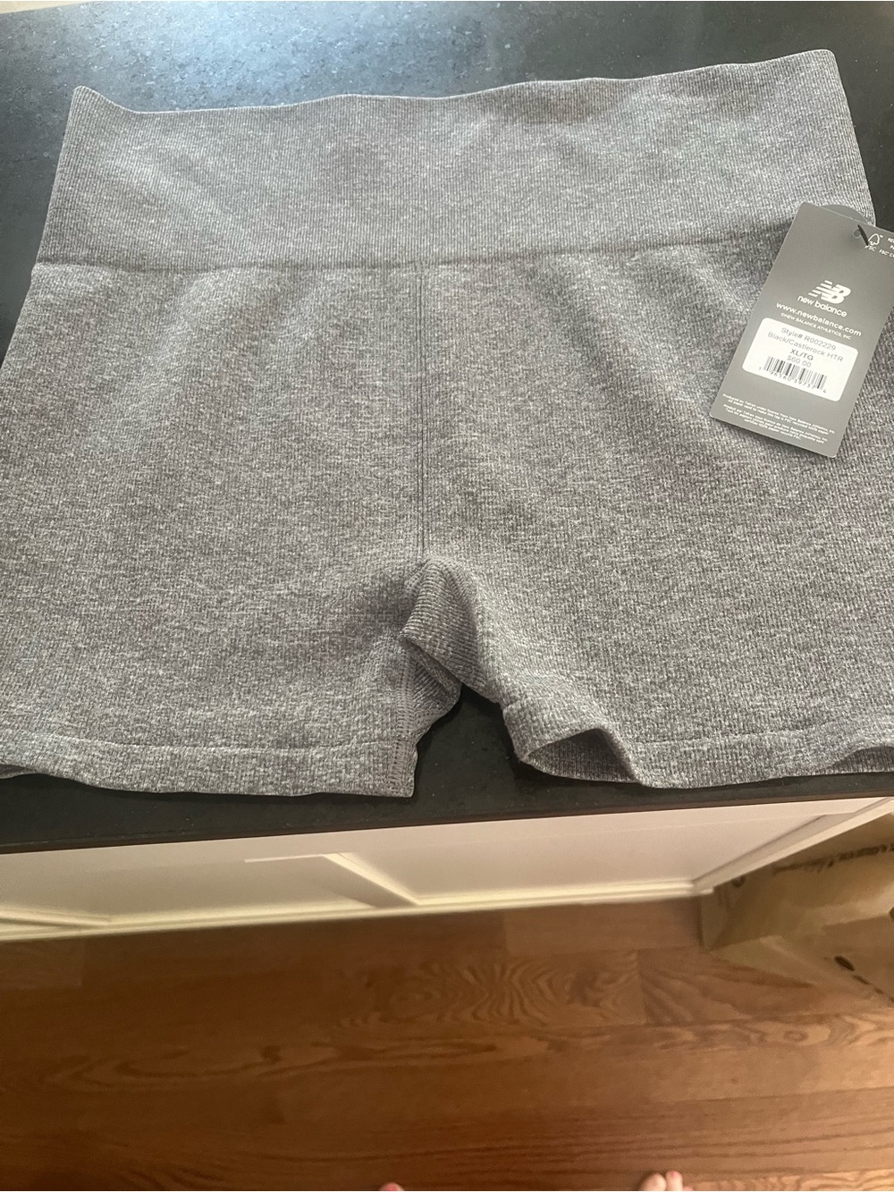 New Balance Women’s Heather Gray Seamless High-Rise Bike Shorts